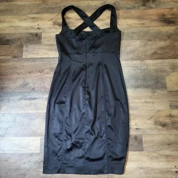 Calvin Klein Crossback Bodycon Perfect Little Black Dress Size 4 - Picture 7 of 8